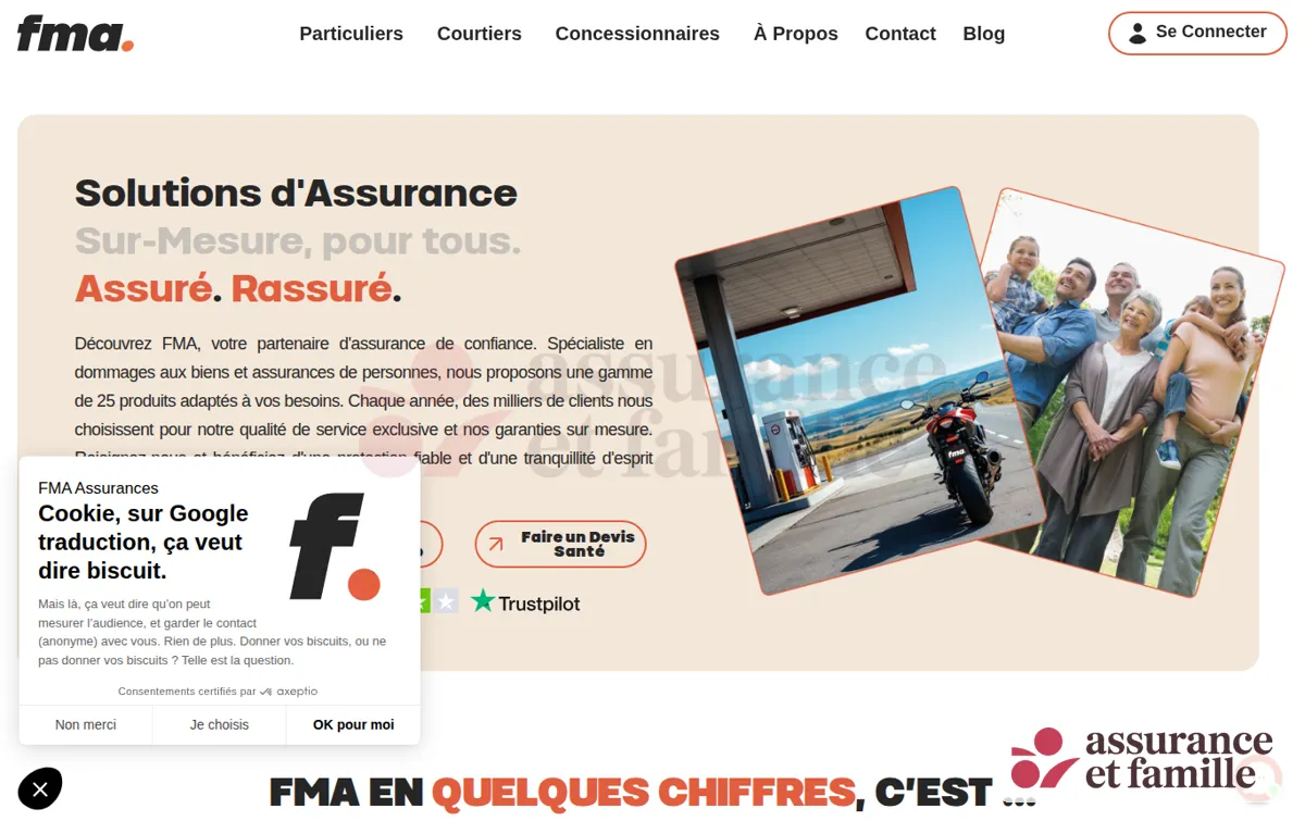 Capture : Assurance FMA : Votre partenaire de confiance